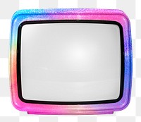 Png colorful retro TV sticker, transparent background