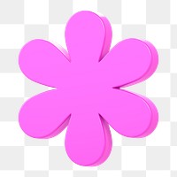 Png pink asterisk sticker, 3D rendering, transparent background