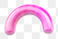 Png curve line sticker, colorful 3D rendering, transparent background