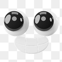 Png happy face emoji sticker, 3D rendering, transparent background