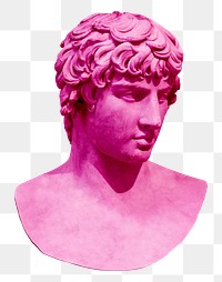 Png pink bust sticker, transparent background