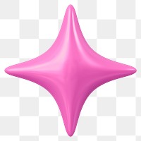 Png pink sparkle sticker, 3D rendering, transparent background