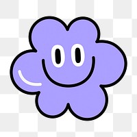 Png smiling cloud sticker, transparent background