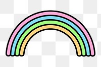 Png rainbow icon sticker, transparent background