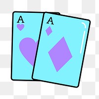 Png playing cards icon sticker, transparent background