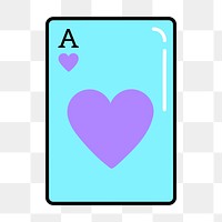 Png heart card icon sticker, transparent background