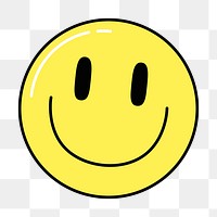 Png smiling face emoji sticker, transparent background