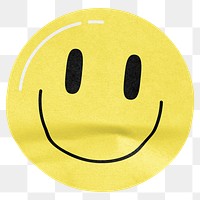 Yellow smiling emoticon png, transparent background