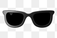 Png black sunglasses sticker, 3D rendering, transparent background