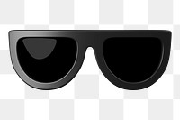 Png black sunglasses sticker, 3D rendering, transparent background