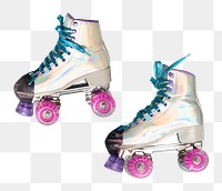 Png roller skates sticker, transparent background