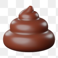 Png poop sticker, 3D rendering, transparent background