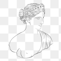 Nude Greek Goddess png sticker, transparent background