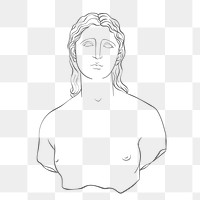 Nude Greek Goddess png sticker, transparent background