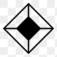 Square geometric shape png sticker, transparent background