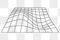 Distorted square wireframe png sticker, transparent background