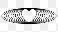 Wireframe heart png sticker, transparent background