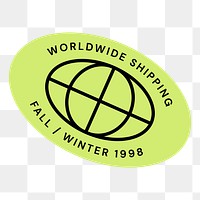 Worldwide shipping png sticker, transparent background