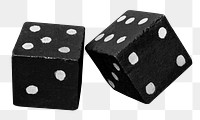 Black dices  png sticker, transparent background