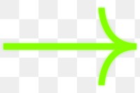 Green neon arrow png sticker, transparent background