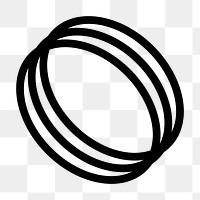 Overlapping circles png sticker, transparent background