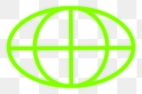 Neon grid globe png sticker, transparent background