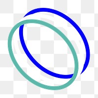 Overlapping circles png sticker, transparent background