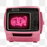 Retro TV png sticker, aesthetic graphic, transparent background