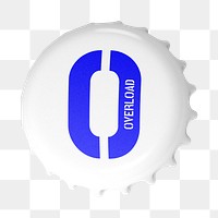 Bottle cap png sticker, white design, transparent background