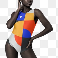 One-piece swimsuit png sticker, women's fashion, transparent background