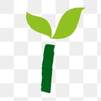 Growing plant png logo element sticker, transparent background