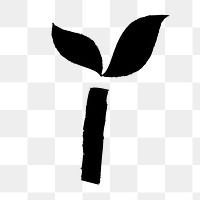 Plant silhouette png environment logo element sticker, transparent background