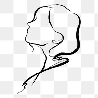 Aesthetic woman png sticker, drawing illustration, transparent background