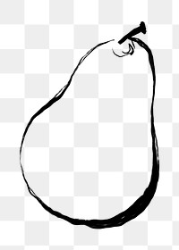 Pear png sticker, doodle fruit illustration transparent background 