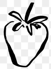 Strawberry png sticker, doodle fruit illustration transparent background 