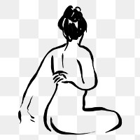 Female body png sticker, drawing illustration, transparent background