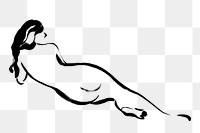 Female body png sticker, drawing illustration, transparent background