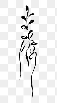 Aesthetic hand png sticker, drawing illustration, transparent background