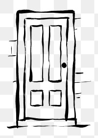 House door png clipart, drawing illustration, transparent background