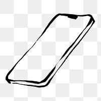 Smartphone png sticker, drawing illustration, transparent background