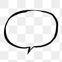 Speech bubble png clipart, drawing illustration, transparent background