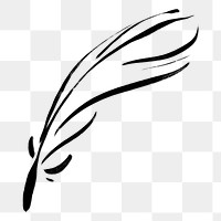 Feather  png clipart, drawing illustration, transparent background