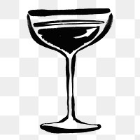 Champagne coupe png sticker, beverage illustration transparent background 