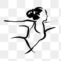 Yoga pose png sticker, drawing illustration, transparent background