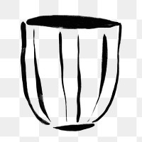 Cup doodle png clipart, drawing illustration, transparent background