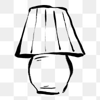 Bedside lamp png sticker, drawing illustration, transparent background