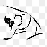 Yoga pose png sticker, drawing illustration, transparent background