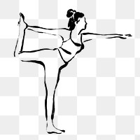 Balancing pose png sticker, drawing illustration, transparent background
