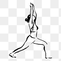 Yoga pose png sticker, drawing illustration, transparent background