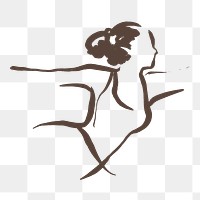 Yoga pose png sticker, drawing illustration, transparent background